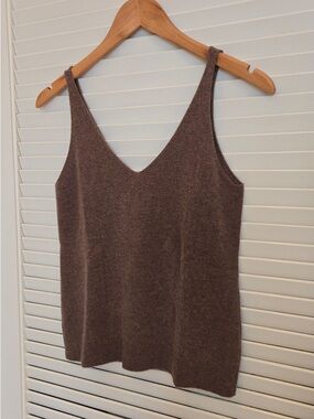 Club Monaco Brown V-Neck Knit Camisole
